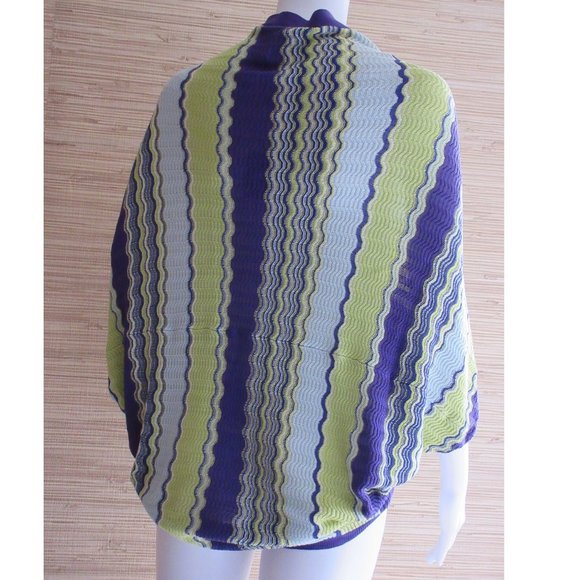 BCBGMaxAzria Multi Color Chevron Silk Blend Cardigan - Picture 5 of 5